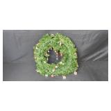 Holiday Wreath Decorated with Hallmark Miniature Ornaments