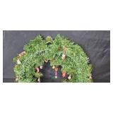 Holiday Wreath Decorated with Hallmark Miniature Ornaments