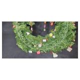 Holiday Wreath Decorated with Hallmark Miniature Ornaments