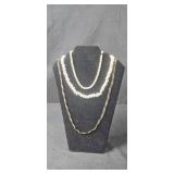 Set of 3 Beaded and Faux Pearl Necklaces - display not inc