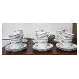 Noritake Cynthia 6666 Japan Set of 12 Tea Cups and Saucers Floral Pattern