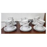 Noritake Cynthia 6666 Japan Set of 12 Tea Cups and Saucers Floral Pattern