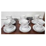 Noritake Cynthia 6666 Japan Set of 12 Tea Cups and Saucers Floral Pattern