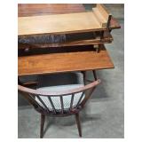 MCM Solid Maple Drop Leaf Dining Table Set with 4 Chairs and 3 Leaves