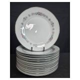 Set of 12 Noritake Cynthia 6666 Dinner Plates Japan Floral Rim