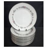 Set of 12 Noritake Cynthia 6666 Dinner Plates Japan Floral Rim