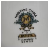 Moritake China Batista 601 Covered Serving Dish with Floral and Gold Trim