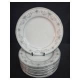 Set of 10 Noritake China Colburn 6107 Dinner Plates Japan - display not inc