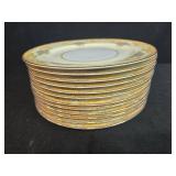 Set of 12 Noritake Batista Fine China Dinner Plates Japan - 1 chipped
