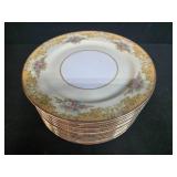 Set of 12 Noritake Batista Fine China Dinner Plates Japan - 1 chipped