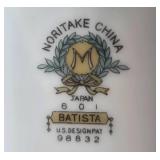 Set of 12 Noritake Batista Fine China Dinner Plates Japan - 1 chipped