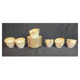 Noritake China Batista 601 Teacup (12) and Saucer (11) Set Japan Gold Trim