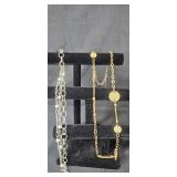 Set of Fashion Necklaces in Gold and Silver Tones - display not inc