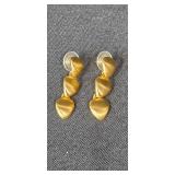 Anne Klein Gold Tone Heart Drop Earrings