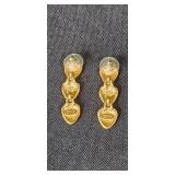 Anne Klein Gold Tone Heart Drop Earrings
