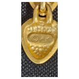 Anne Klein Gold Tone Heart Drop Earrings