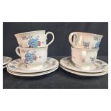 Set of Noritake Versatone Bleufleur Cups and Saucers Japan