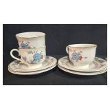 Set of Noritake Versatone Bleufleur Cups and Saucers Japan