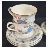 Set of Noritake Versatone Bleufleur Cups and Saucers Japan