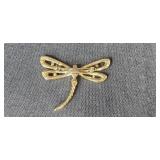 Monet Dragonfly Brooch and Silver-Tone Filigree Brooch Set