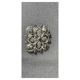 Monet Dragonfly Brooch and Silver-Tone Filigree Brooch Set