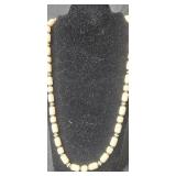 Set of Beaded Necklaces with Blue and Cream Tones - display not inc
