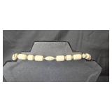 Set of Beaded Necklaces with Blue and Cream Tones - display not inc