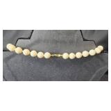 Set of Beaded Necklaces with Blue and Cream Tones - display not inc