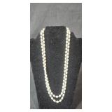 Set of Beaded Necklaces with Blue and Cream Tones - display not inc