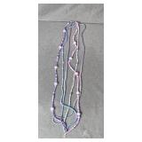 Set of 3 Beaded Necklaces in Multi-Color and Blue Designs - display not inc