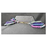 Set of 3 Beaded Necklaces in Multi-Color and Blue Designs - display not inc