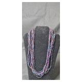 Set of 3 Beaded Necklaces in Multi-Color and Blue Designs - display not inc
