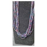 Set of 3 Beaded Necklaces in Multi-Color and Blue Designs - display not inc