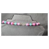 Set of 2 Colorful Beaded Necklaces with Clasp Closure - display not inc