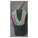 Set of 2 Colorful Beaded Necklaces with Clasp Closure - display not inc