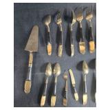 Set of Mid-Century Modern Flatware with Cake Server