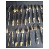 Set of Mid-Century Modern Flatware with Cake Server