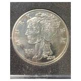 1 TROY OZ .999 FINE SILVER MURK DIEM ZOMBUCKS ROUND SLABBED
