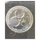 1 TROY OZ .999 FINE SILVER MURK DIEM ZOMBUCKS ROUND SLABBED