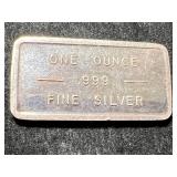 1 TROY OZ .999 FINE SILVER BACHE BAR