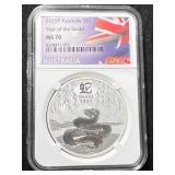 2025 AUSTRALIAN YEAR OF THE SNAKE NGC MS70
