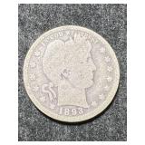 1893 US BARBER QUARTER