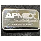 1 TROY OZ .999 FINE SILVER APMEX BAR