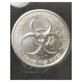 1 TROY OZ .999 FINE SILVER SLAYED DOLLAR ZOMBUCKS ROUND SLABBED