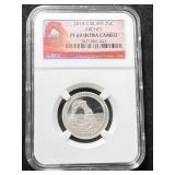 2014-S US ARCHES SILVER QUARTER NGC PF69 ULTRA CAMEO