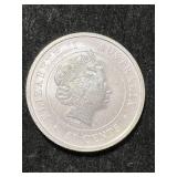 HALF TROY OZ .999 FINE SILVER 2014 GREAT WHITE SHARK ROUND