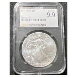 2017 AMERICAN SILVER EAGLE NGC MS 9.9