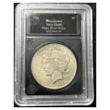 1928-S US PEACE SILVER DOLLAR SLABBED VG