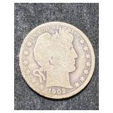 1902 US BARBER HALF DOLLAR