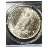 1922 US PEACE SILVER DOLLAR PCGS MS61
